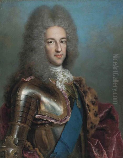 Portrait Of James Francis Edward Stuart, The Old Pretender, Half-length, In Armour, With The Sash Of The Order Ofthe Garter And The Medal Of The Order Of The Thistle - view 1