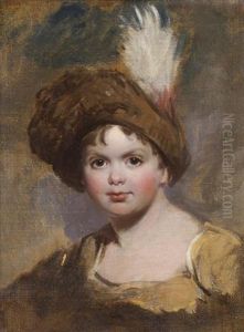 Portrait Of A Young Boy In Brown Costume With A Plumed Hat (sketch)