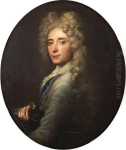 Portrait D'homme, Un Tricorne Sous Le Bras by Alexis-Simon Belle