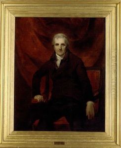 Portrait Of George Griffin Stonestreet In A Brown Coat And White Cravat, A Red Brocade Curtain Behind