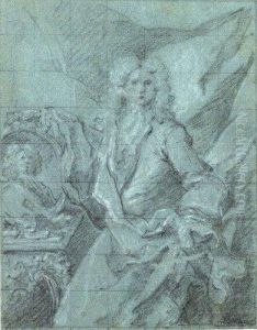 Portrait D'homme Tenant Un Portrait Portrait D'homme Tenant Un Portrait