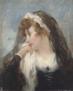 Portrait Of Diana, Countess Of Normanton, Small Bust-length, In Widow's Weeds