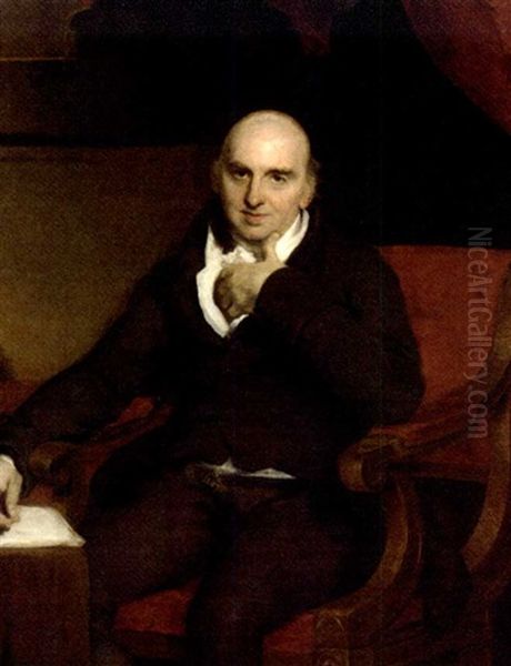 Portrait Of William Morgan, F.r.s. In A Brown Suit, Seated In A Red Armchair, In An Interior - view 1