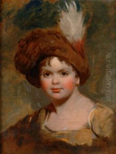 Portrait Of A Boy In A Yellow Dress And Feathered Hat by Thomas Lawrence