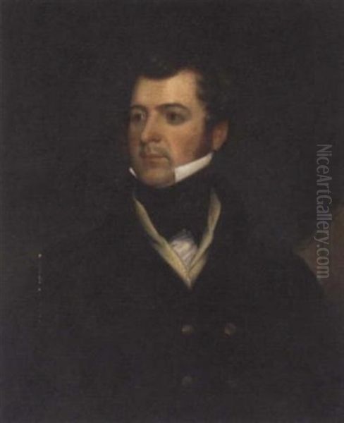 Portrait Of A Gentleman In A Black Jacket And Yellow Waistcoat - view 1