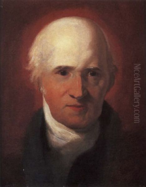 Portrait Of The Artist Benjamin West In A Blue Coat And A White Stock - view 1