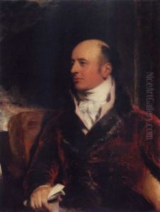 Portrait Of James Perry Wearing A Red Coat Edged With Fur And Holding Papers