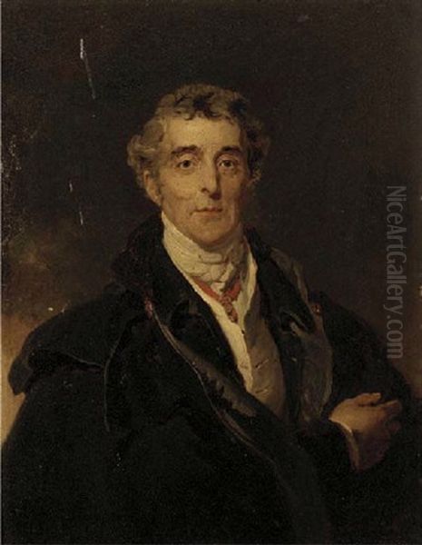 Portrait Of Arthur Wellesley, 1st Duke Of Wellington, In A Black Cloak And White Cravat - view 1
