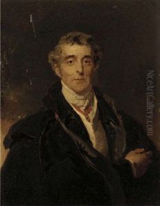 Portrait Of Arthur Wellesley, 1st Duke Of Wellington, In A Black Cloak And White Cravat by Thomas Lawrence