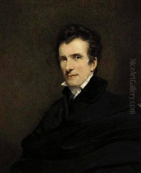 Portrait Of A Gentleman In A Black Coat And White Shirt - view 1
