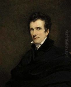 Portrait Of A Gentleman In A Black Coat And White Shirt by Thomas Lawrence
