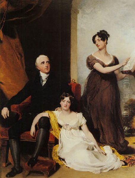 Portrait Of Charles Binny With His Daughters - view 1