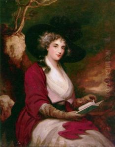 A Portrait Of A Lady In A Rocky Landscape by Thomas Lawrence