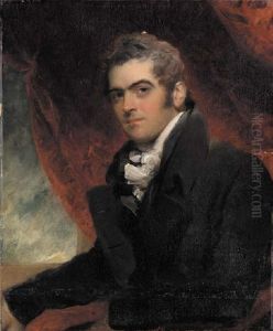 Portrait Of William Dacres Adam, Seated In A Black Coat, Before A Red Curtain by Thomas Lawrence