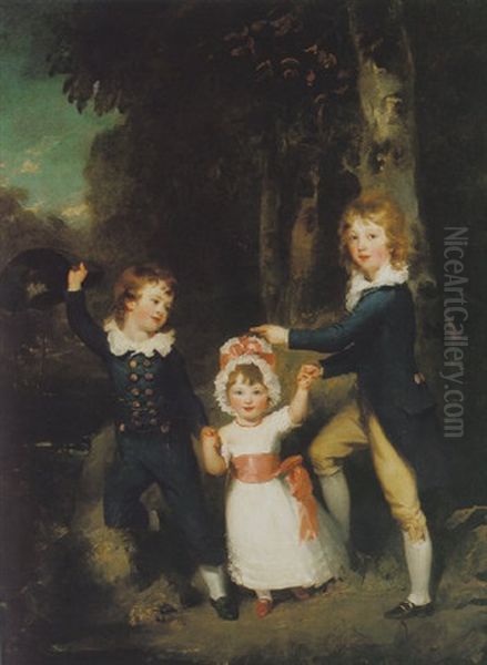 Portrait Of The Children Of Lord George Cavendish In A Landscape - view 1