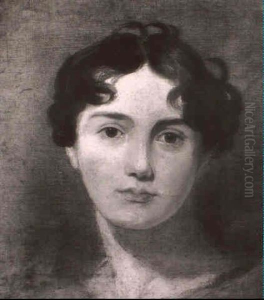 Portrait Sketch Of A Young Lady's Head - view 1