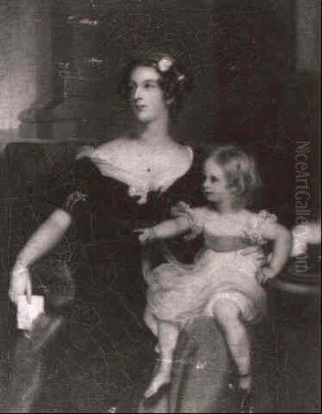 Portrait Of Harriet, Countess Gower (1806-1868) And Her Daughter Elizabeth Georgina - view 1