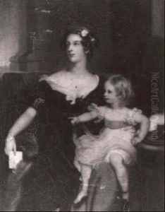 Portrait Of Harriet, Countess Gower (1806-1868) And Her Daughter Elizabeth Georgina by Thomas Lawrence