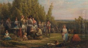 Hop Picking In Kent by Cecil Gordon Lawson