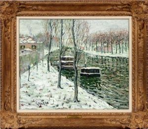 Houseboats by Ernest Lawson