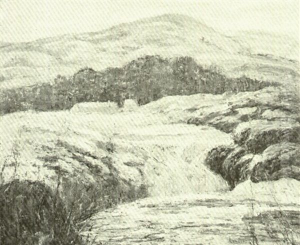 Winter Landscape With Waterfall - view 1