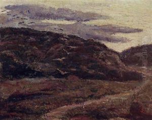 A Flock Of Birds Rounding A Hillside At Dusk by Ernest Lawson