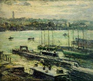 Harbor Scene, Hudson River Harbor Scene, Hudson River