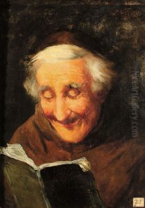 Frate Con Breviario by Gaetano Bellei