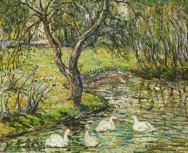 Summer Landscape With Swans - view 1