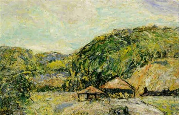 Landscape With Red Roofed Huts - view 1