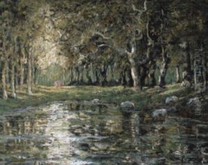 Wooded Landscape With Pond by Ernest Lawson