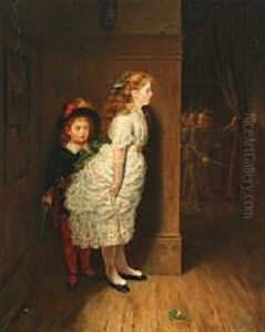 Interior With Playing Children by Francis Wilfred Lawson