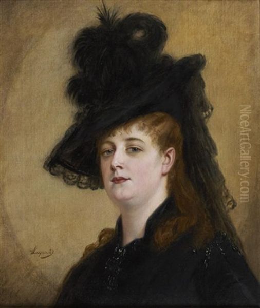 Portrait De Femme Au Chapeau A Plume - view 1