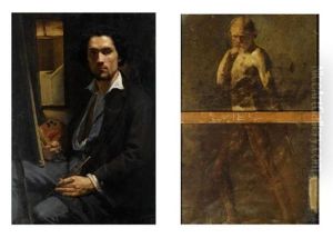 The Artist In His Studio (+ A Study Of A Full Lenght Male Nude, Verso) by Joseph Fortune-Seraphin Layraud
