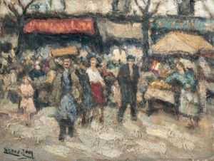 Marche Boulevard De Belleville by Lazare-Levy
