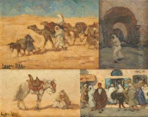 Tunis; Kairouan; Caravane En Tunisie; Anier (orientaliste) (4 Works) by Lazare-Levy