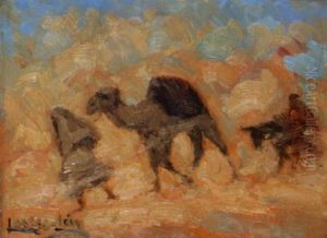 Tempete De Sable Dans Le Sud Tunisien by  Lazare-Levy