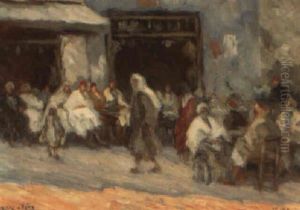 Cafe En Plein Air A Bizerte by Lazare-Levy