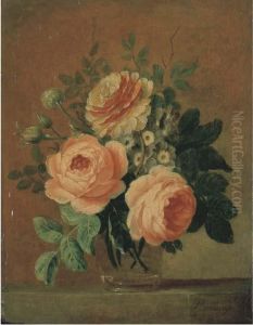 Bouquet De Roses Dans Un Vase En Verre by Bruno Michel Bellenge