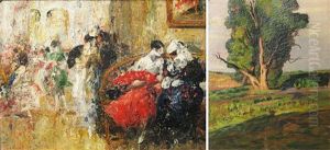 Costume Ball (+ Landscape With Tree, Verso) by Emilian Lazarescu