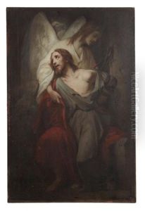 Le Christ Soutenu Par Un Ange Gardien Apres Sa Flagellation