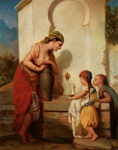 Famille Orientale A La Fontaine