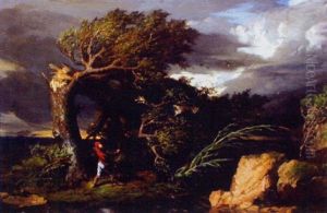 Le Chene Et Le Roseau - Le Coup De Vent by Jean Raymond Hippolyte Lazerges