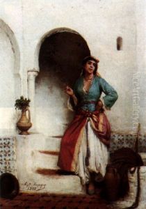 Oriental Lady Smoking by Jean Raymond Hippolyte Lazerges