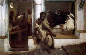 Cafe Maure A Alger by Jean Raymond Hippolyte Lazerges