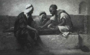 Arabs Playing A Game by Jean Raymond Hippolyte Lazerges