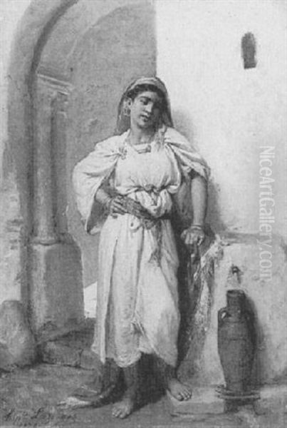 An Arab Girl By A Fountain - view 1