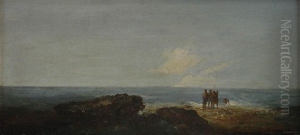 Coastal Scene With Fishermen - view 1