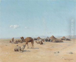 A Desert Encampment by Jean Baptiste Paul Lazerges