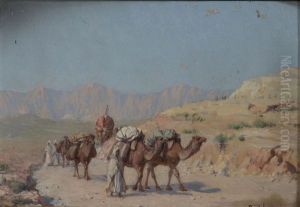 Caravane Dans Le Desert by Jean Baptiste Paul Lazerges